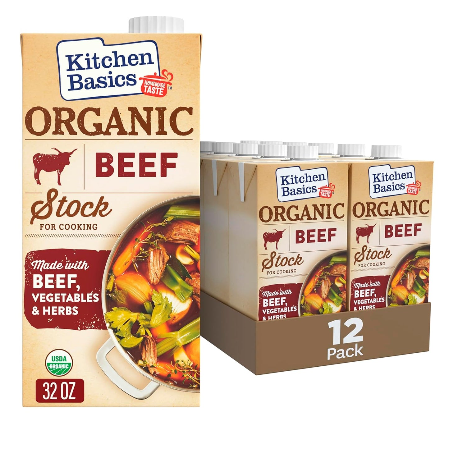 Organic Beef Stock for Flavorful Broth, Soups, and Sauces