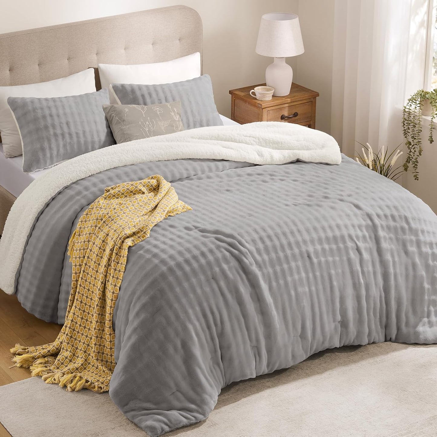 Downluxe Micromink Sherpa King Comforter Set for Cozy Nights