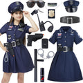 Police Officer Costume for Girls - Complete Kids Cop Dress Set