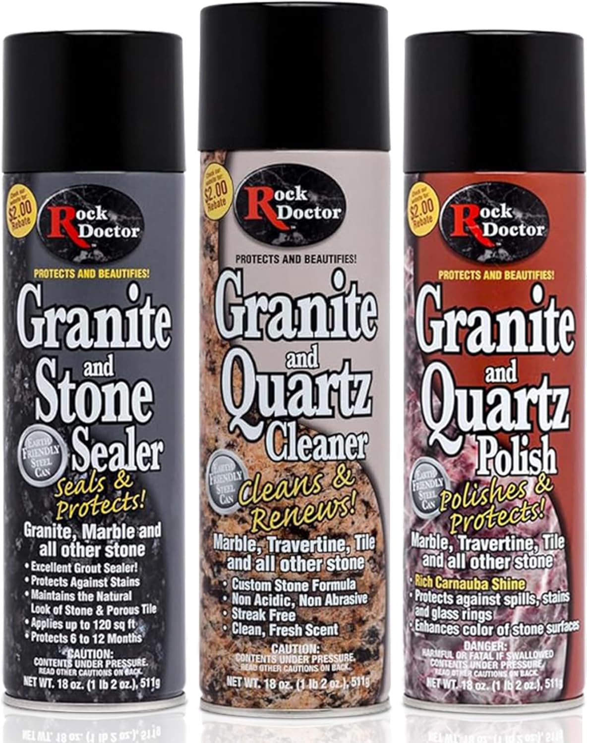 Rock Doctor Granite & Quartz Care Kit for Stone Maintenance
