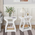 End Tables Living Room Set of 2 with Charging Station and Storage