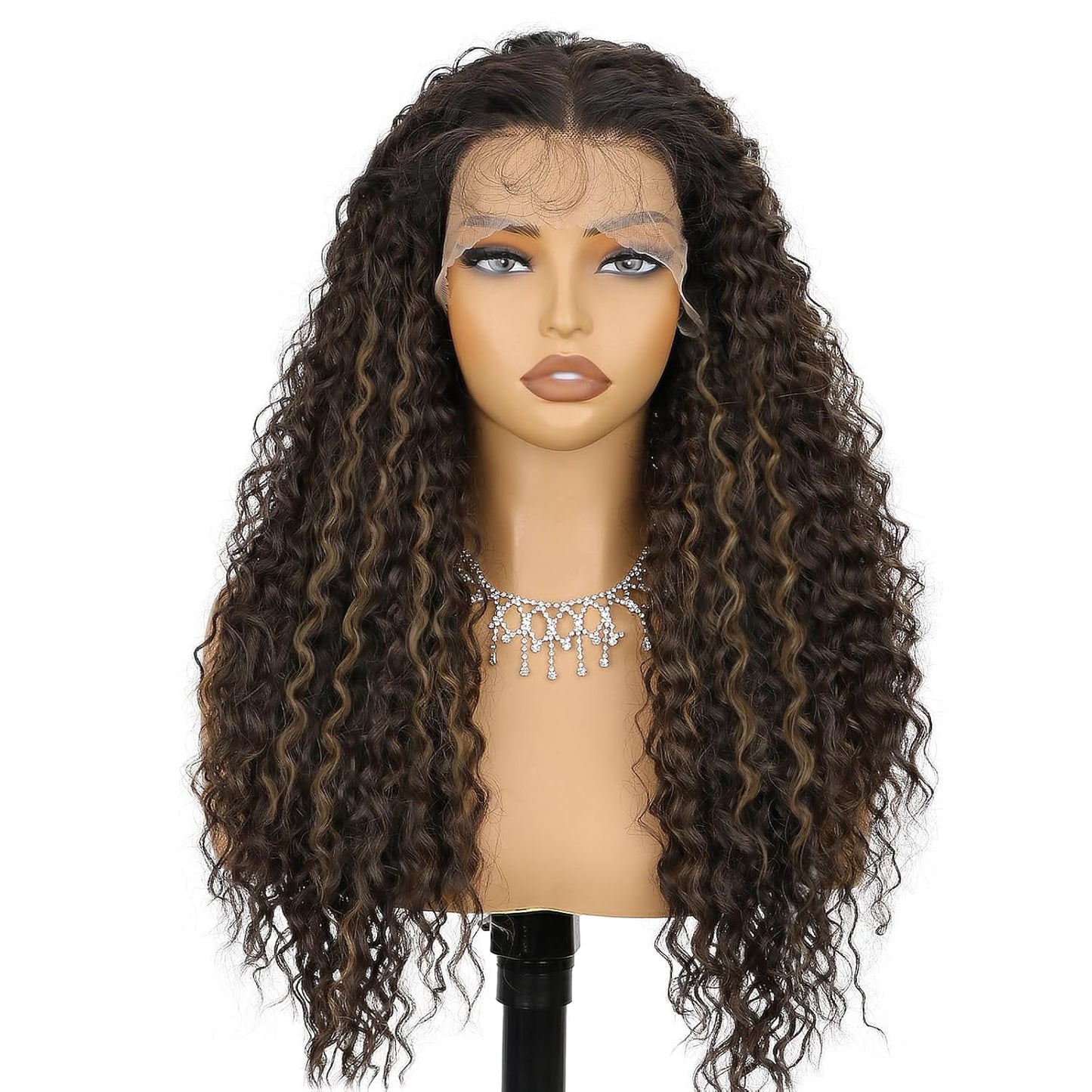 24 Inch Curly Synthetic Lace Front Wig for Daily Party Use