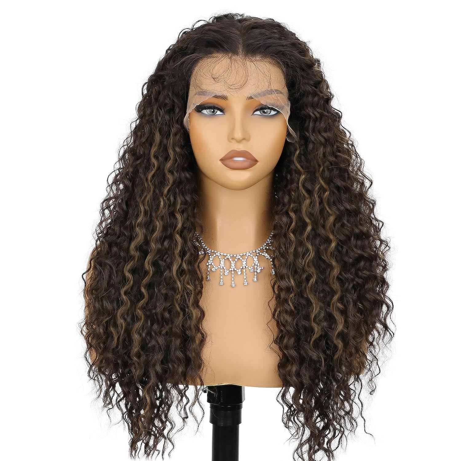 24 Inch Curly Synthetic Lace Front Wig for Daily Party Use
