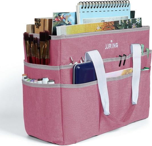 JJRING Craft Organizer Tote Bag for Art and Office Supplies