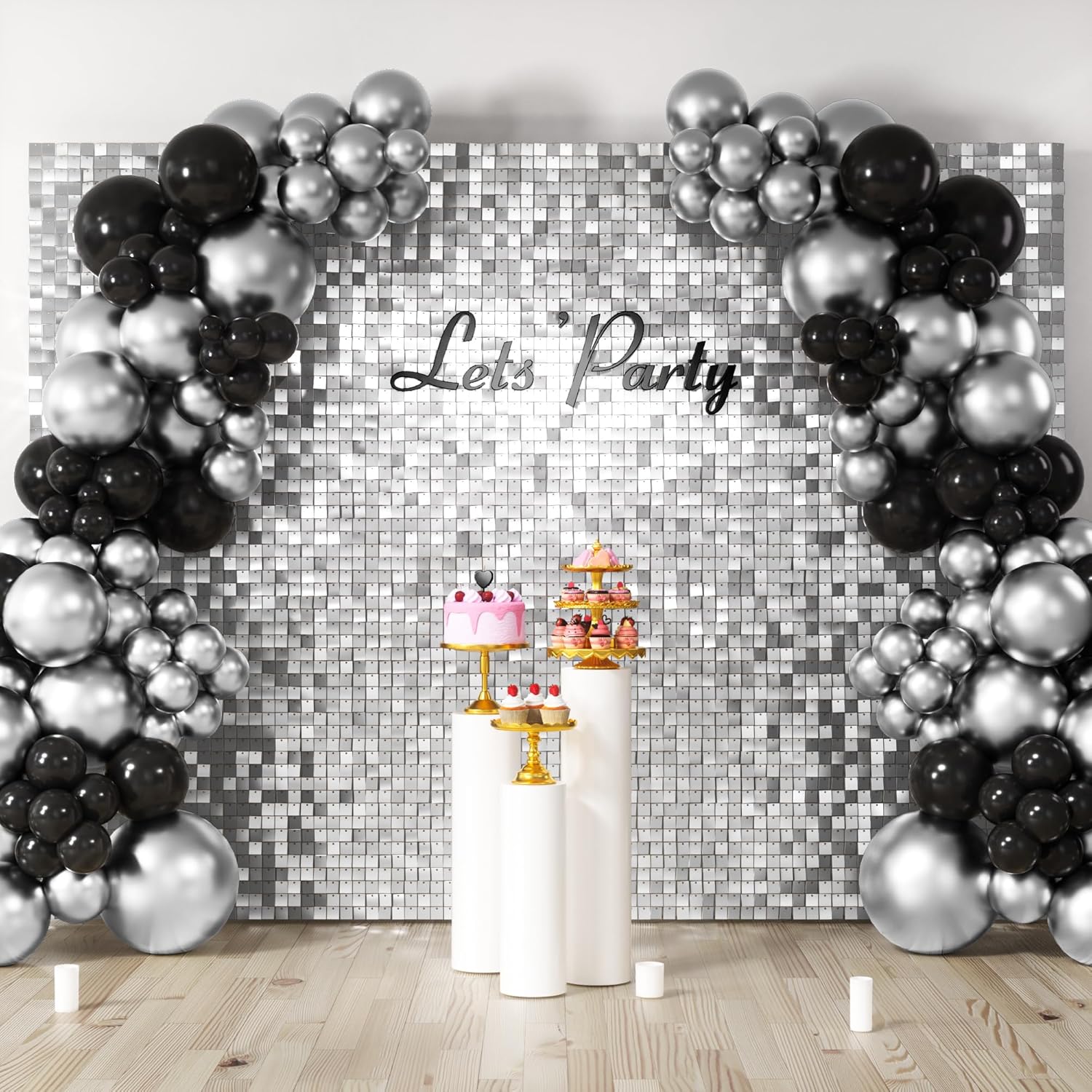 Silver Shimmer Wall Backdrop for Parties and Special Events
