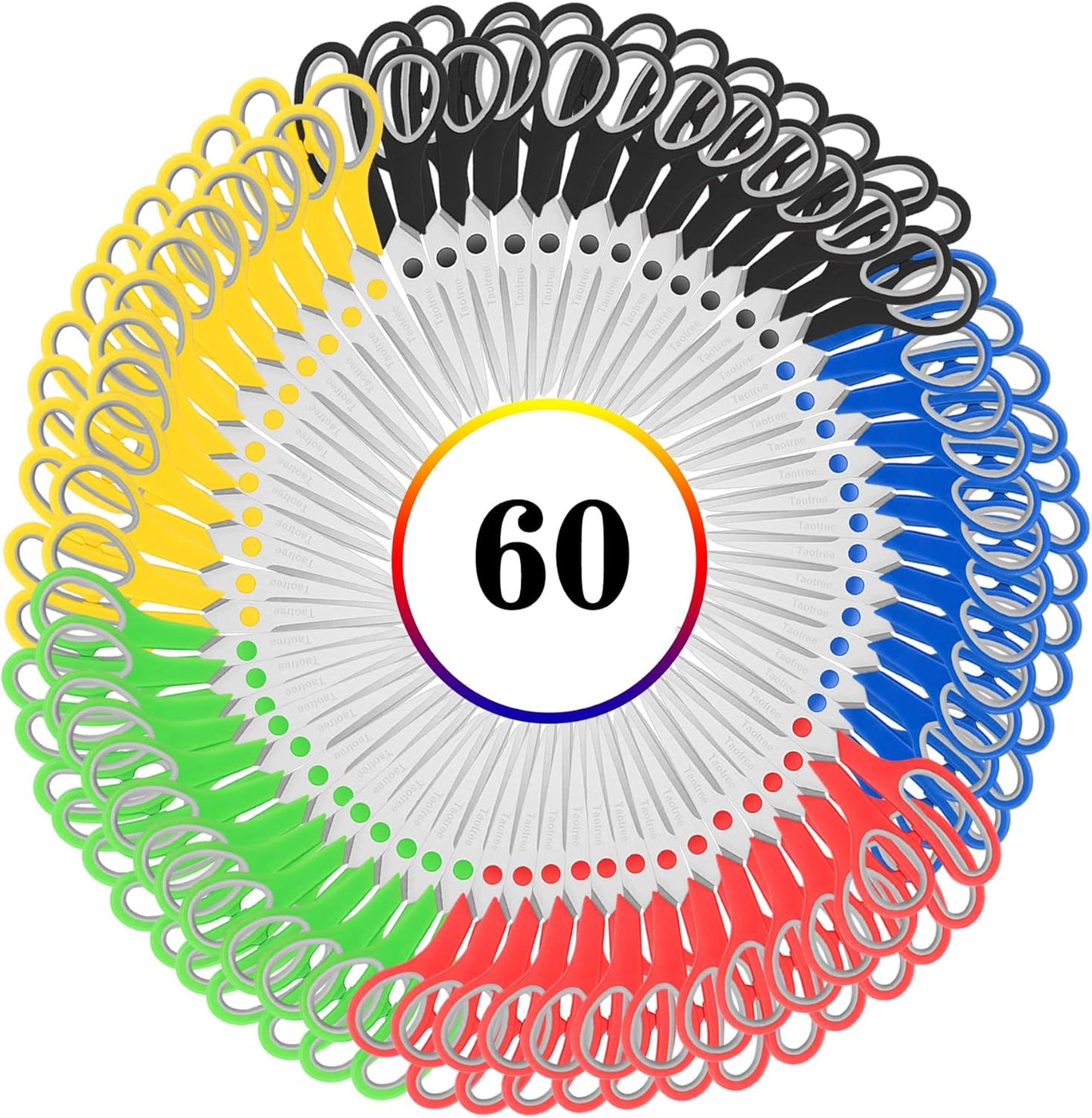 Bulk 60-Pack 8 Inch Scissors for School Office Home Use