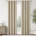 100% Blackout Natural Solid Curtains 84 in 2 Panels - Full Room