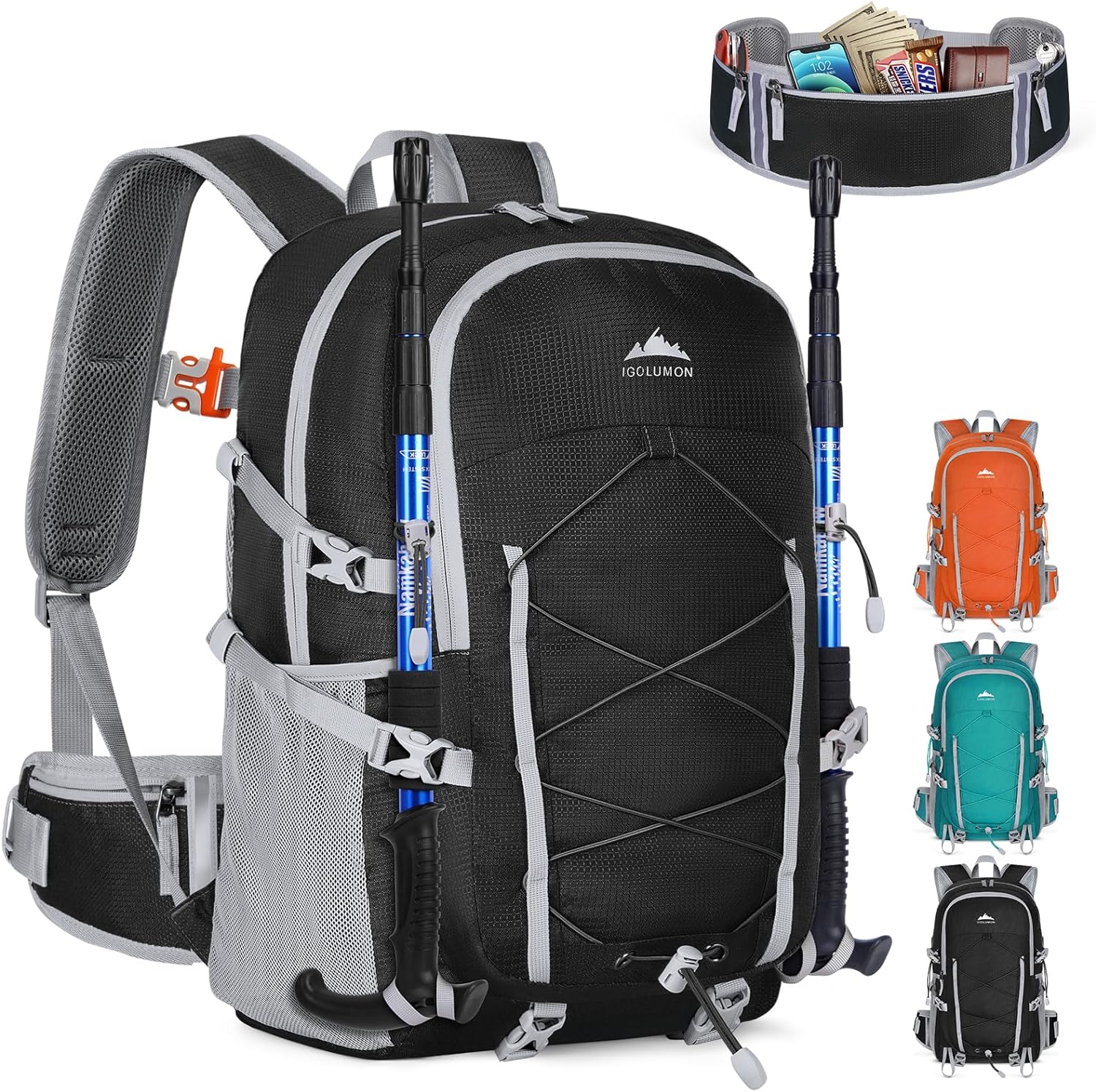 IGOLUMON 40L Waterproof Hiking Backpack