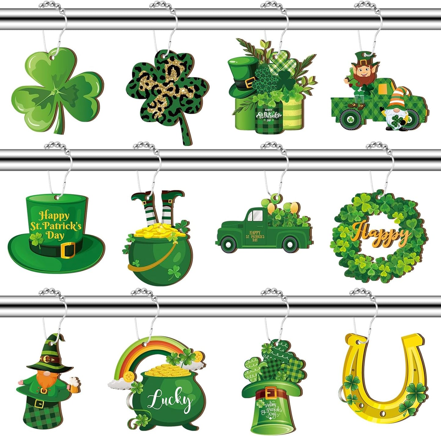 Lucky Clover Shower Hooks Set