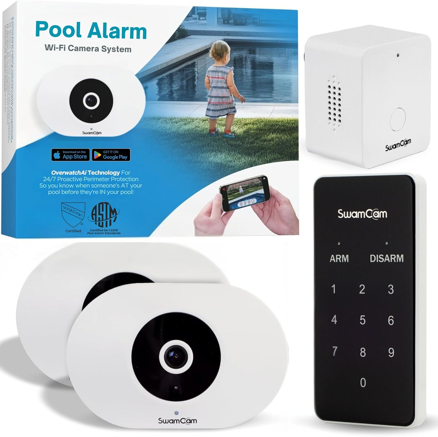 SwamCam Pool Alarm Dual Wi-Fi Camera System for Safety