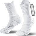 Compression Running Socks 3 Pairs - Cushion Crew Socks for Running