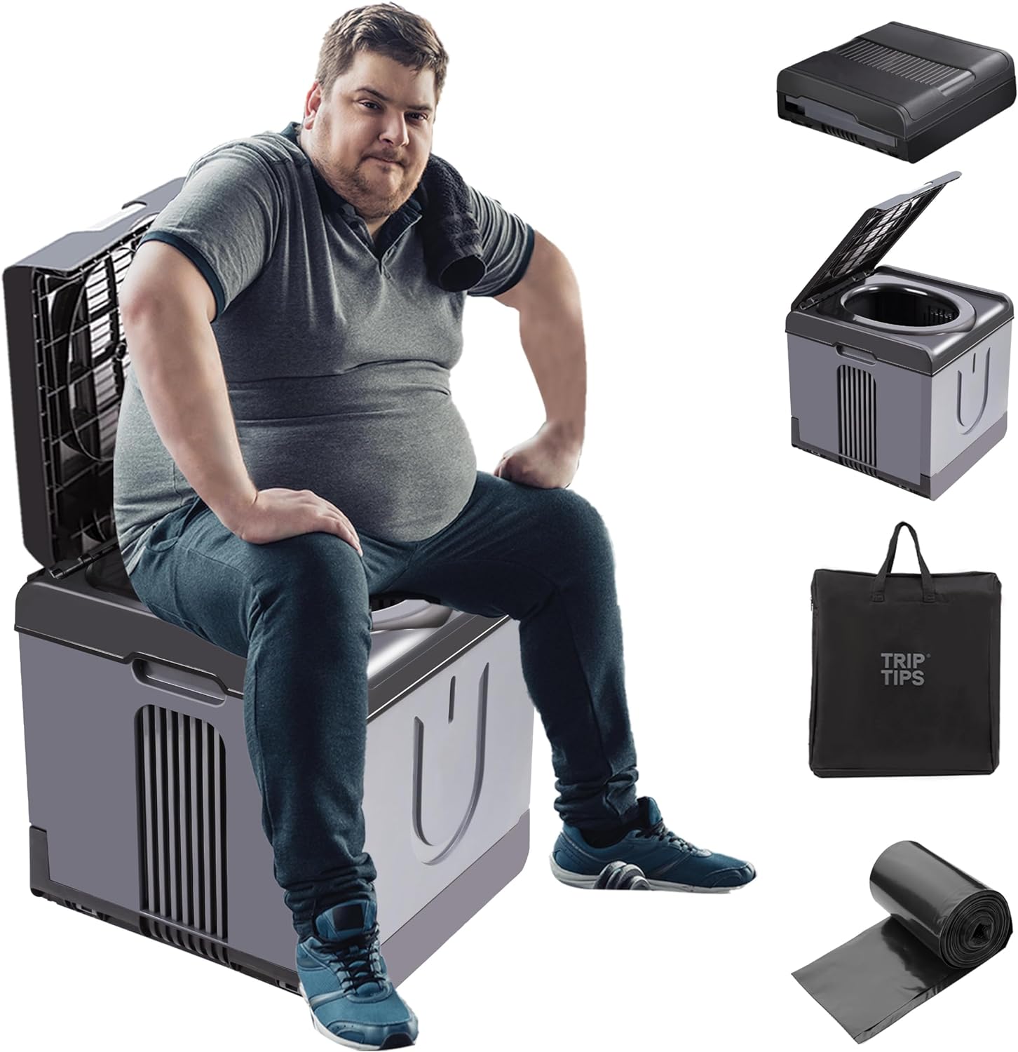 TRIPTIPS Foldable Large Travel Toilet