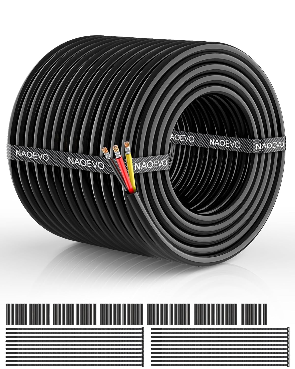 NAOEVO 14 Gauge Wire 3 Conductor Electrical Wire for Versatile Use