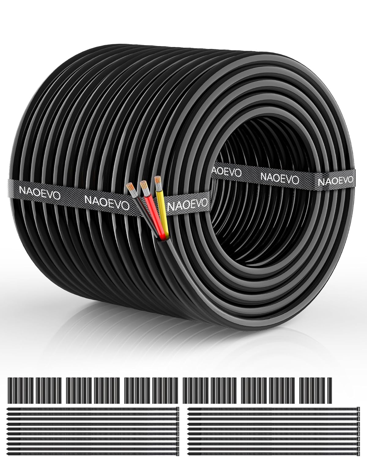 NAOEVO 16 Gauge Wire 3 Conductor Electrical Wire for Versatile Use