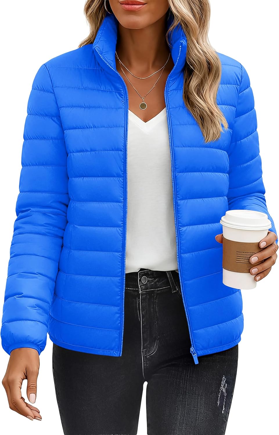 YUCOLEN Women's Puffer Jacket: Lightweight & Warm Quilted Coat