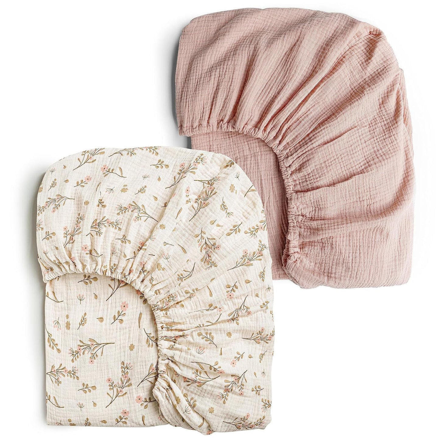 Konssy Muslin Crib Sheets for Baby, Soft Cotton 2 PCS Set