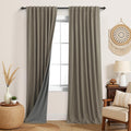 Taupe Blackout Curtains 84 in Length 2 Panel Set - Complete Light