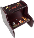 Personalized Espresso Step Stool (Woodland) - Kids Reach Independently