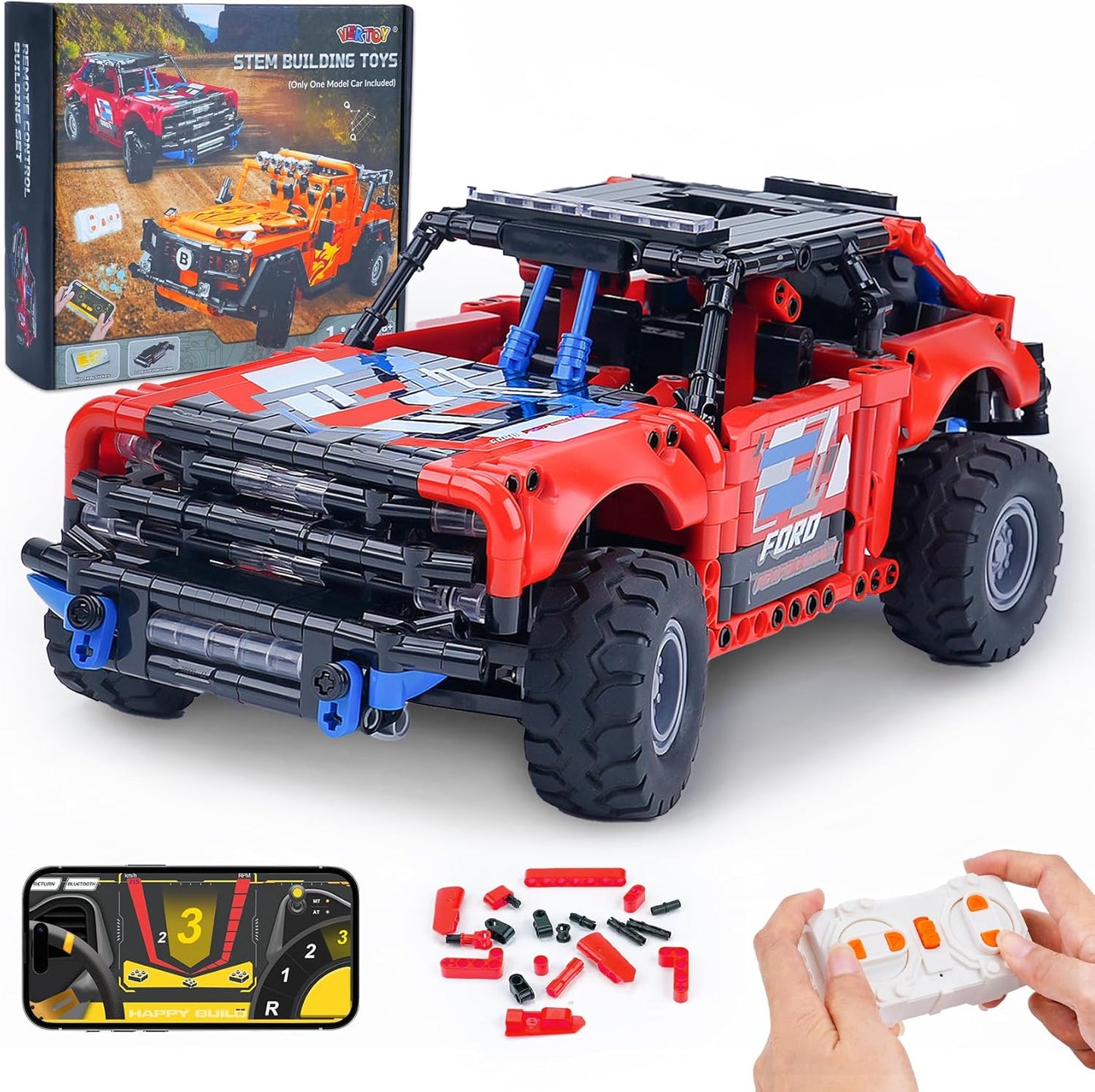 VERTOY STEM Remote Control Building Car for Kids Age 8-12