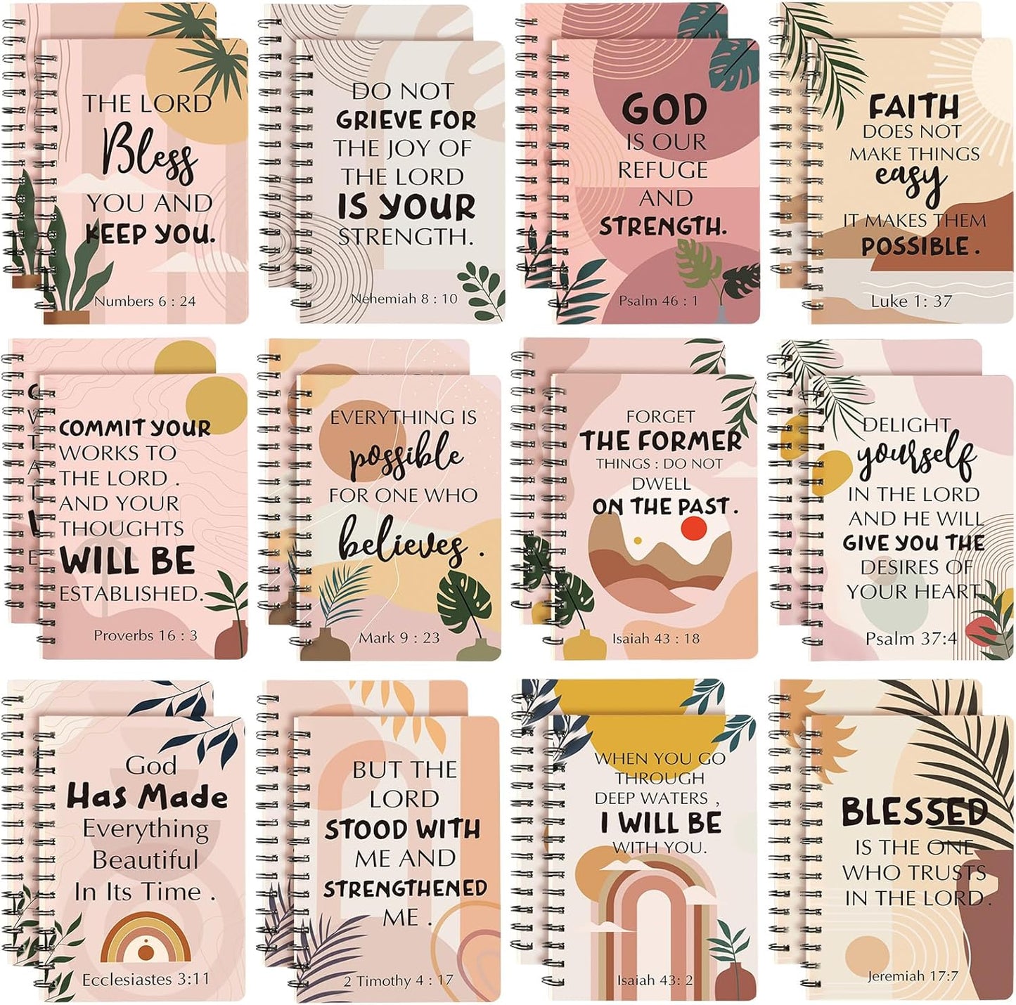 Christian Spiral Notebook Set | Inspirational Bible Verses | Ideal Mother's Day Gift
