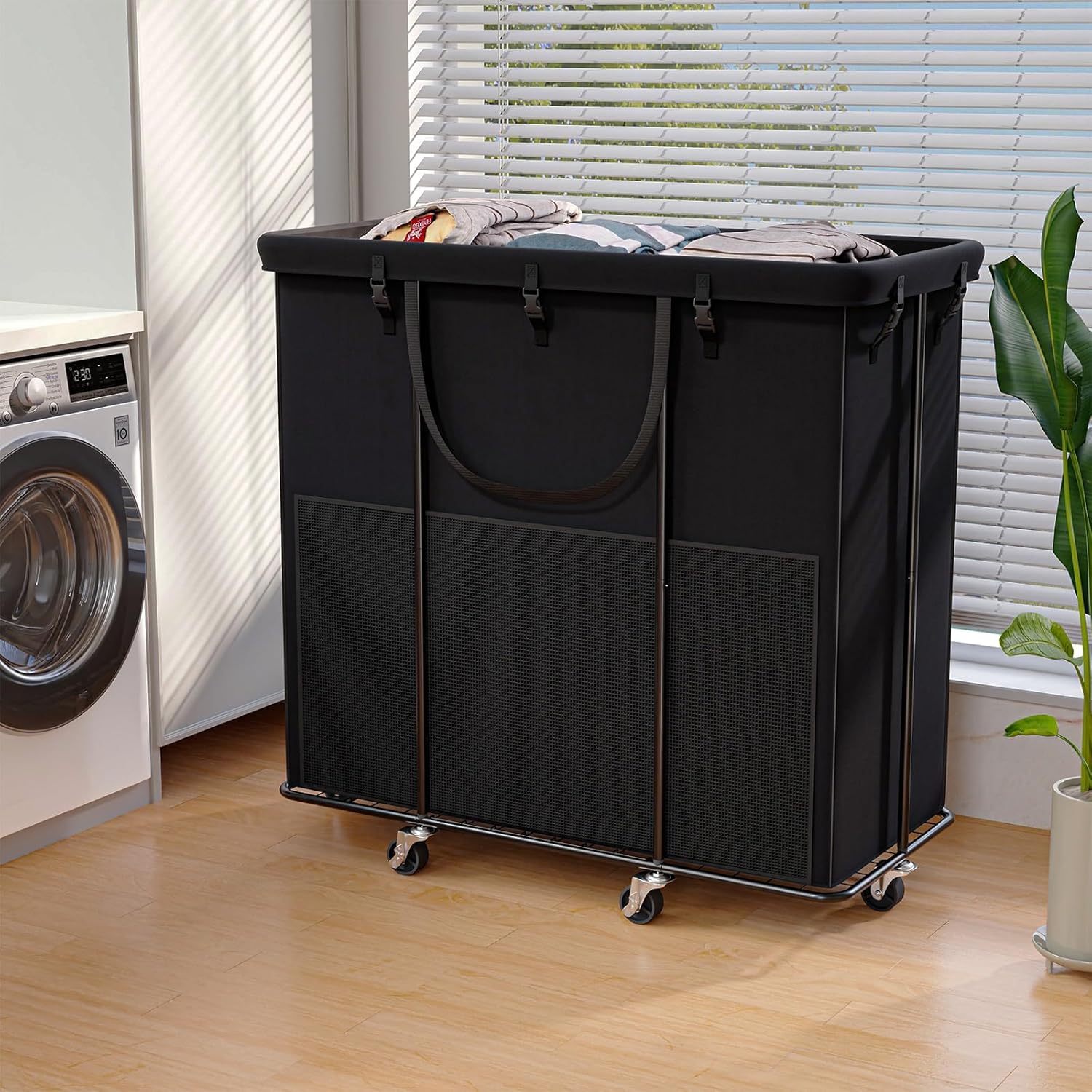 320L Rolling Laundry Hamper with Wheels for Easy Mobility