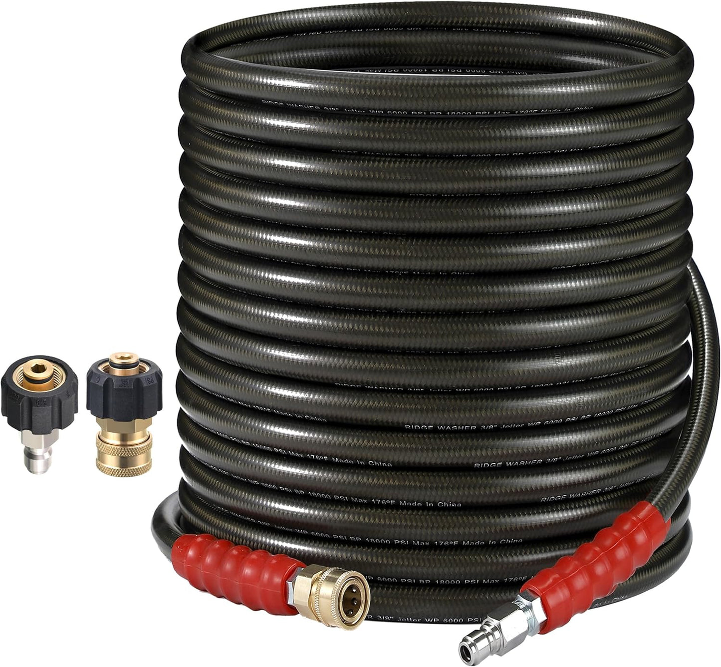 RIDGE WASHER 50ft Pressure Washer Hose for Hot and Cold Water