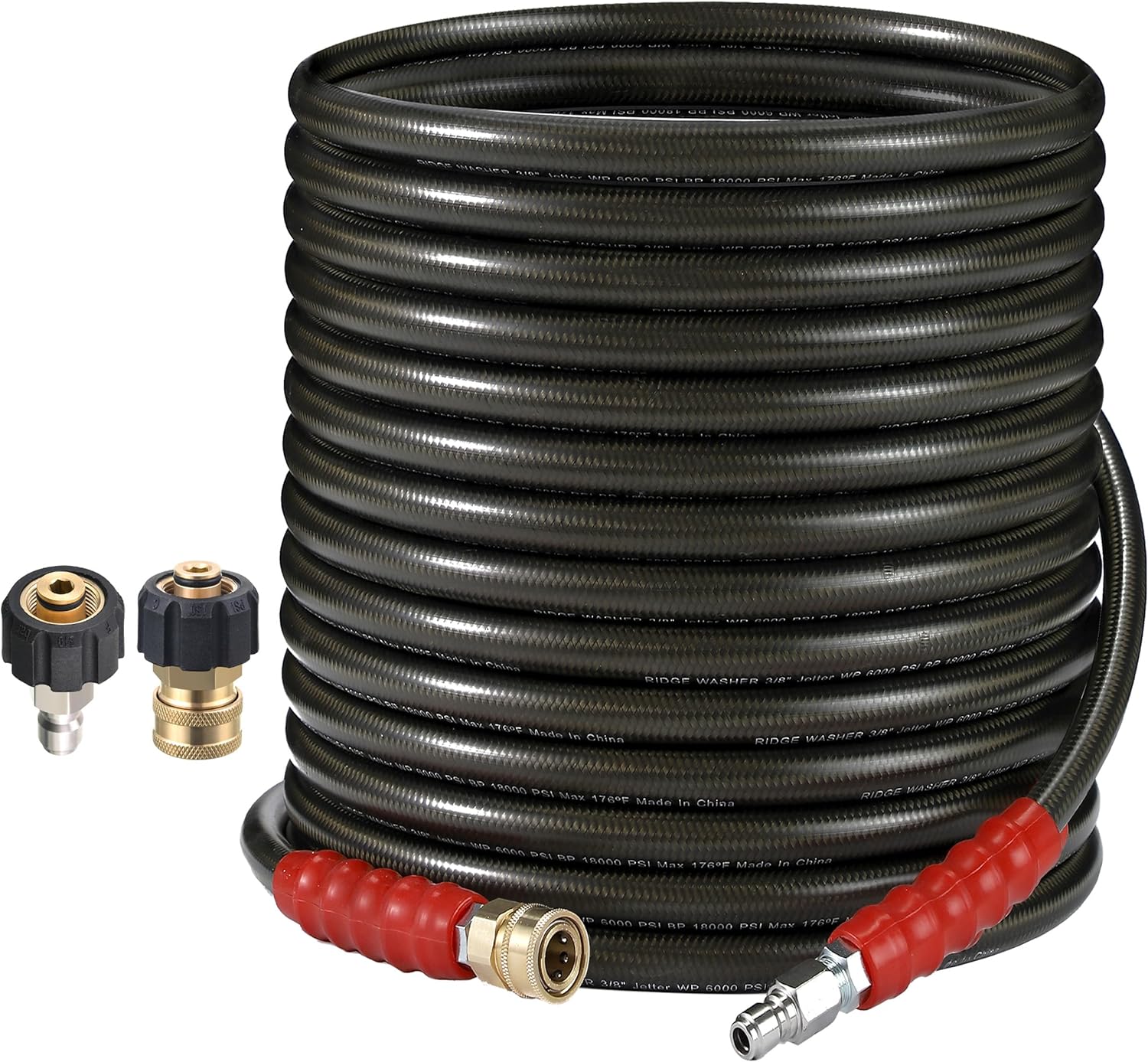 RIDGE WASHER 50ft Pressure Washer Hose for Hot and Cold Water
