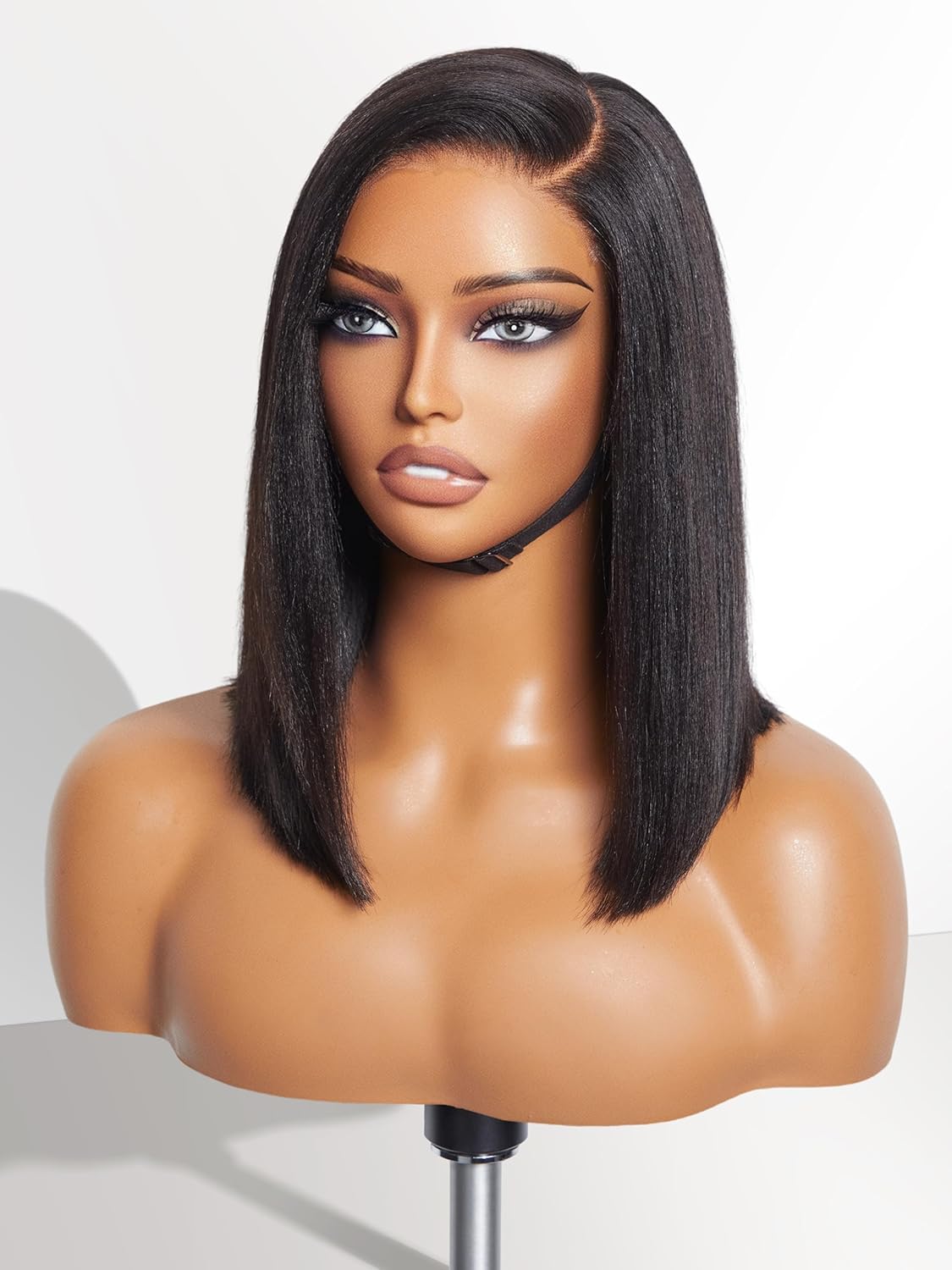 LUVME HAIR 12 Inch Light Yaki Straight Bob Wig for Effortless Style