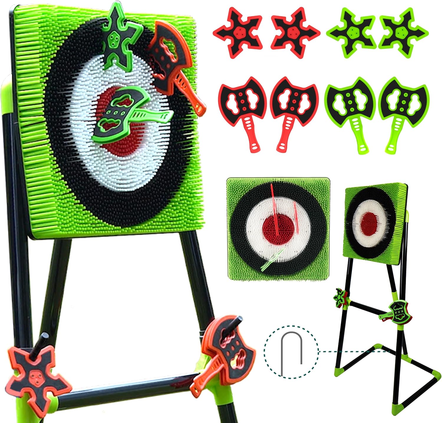 Family Axe Throwing Game for Backyard Fun with Safe Target Set