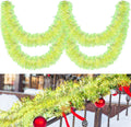 Lime Green 100 ft Tinsel Garland - Bright Metallic Holiday Decor