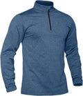 TACVASEN Men Quarter Zip Pullover - Lightweight Fleece Thermal