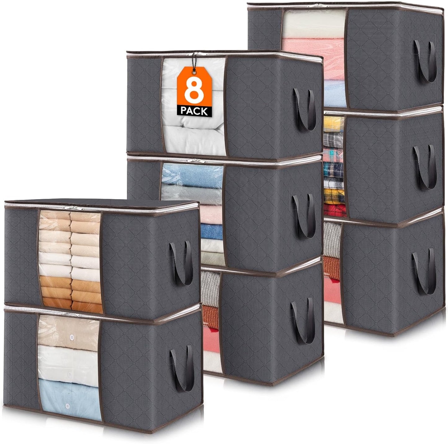 Lifewit Foldable Clothes Storage Bins with Lids for Organizing