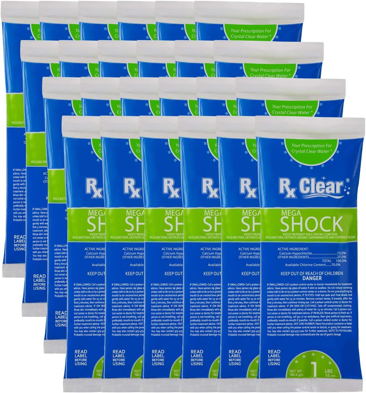 Rx Clear Mega Shock for Swimming Pools - Powerful Algaecide