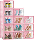 Shoe Storage 12 Pack X-Large Stackable Shoe Organizer - Clear Boxes
