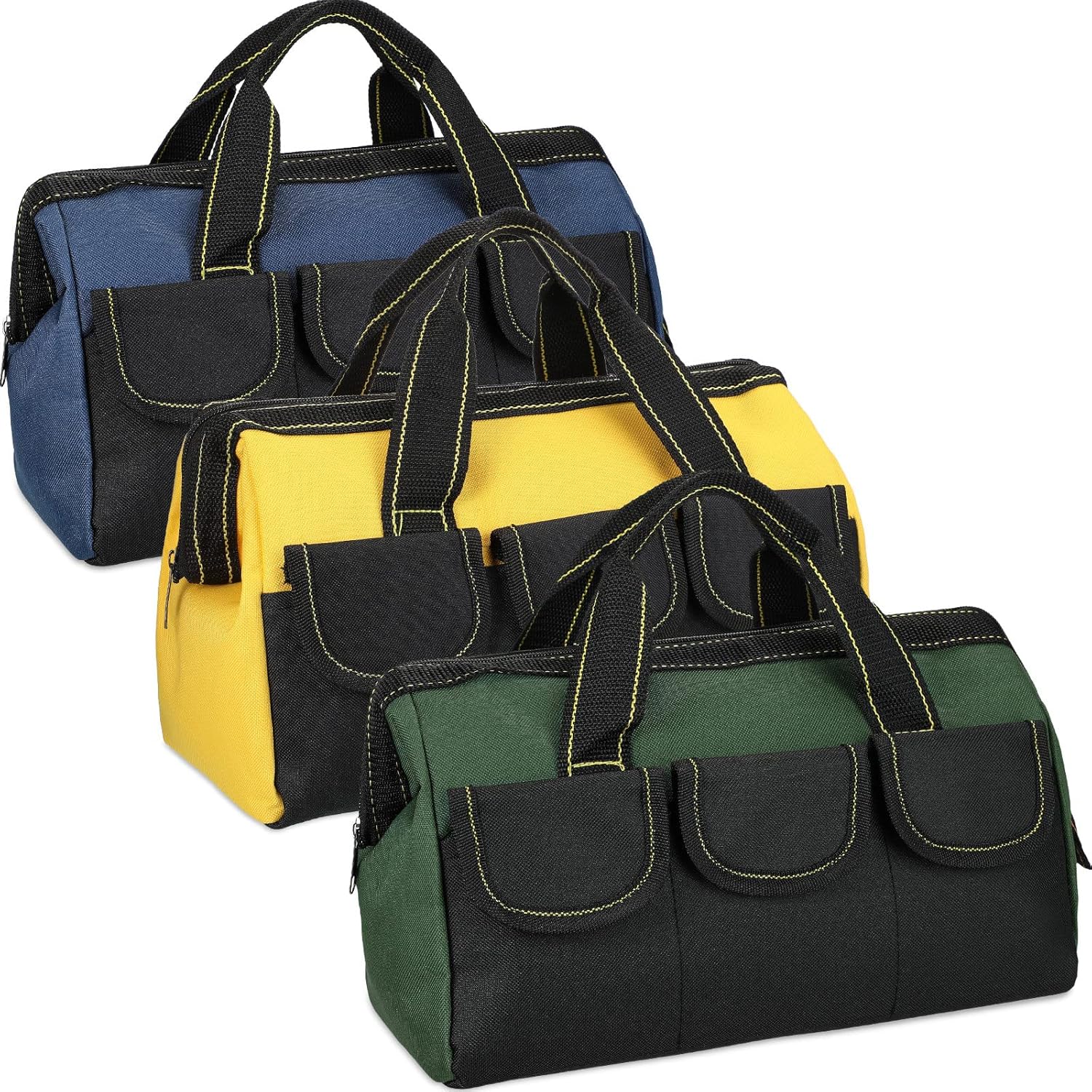 Sanwuta Tool Bag 3 Pack with Waterproof Hard Bottom for Tools