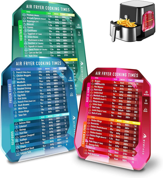 Quick Air Fryer Cooking Guide Magnets (Red)