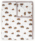 Little Unicorn Premium Quilted Throw - Soft 4-Layer Muslin Blanket