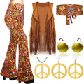 60s 70s Hippie Costume Set for Women - Retro Boho Outfit