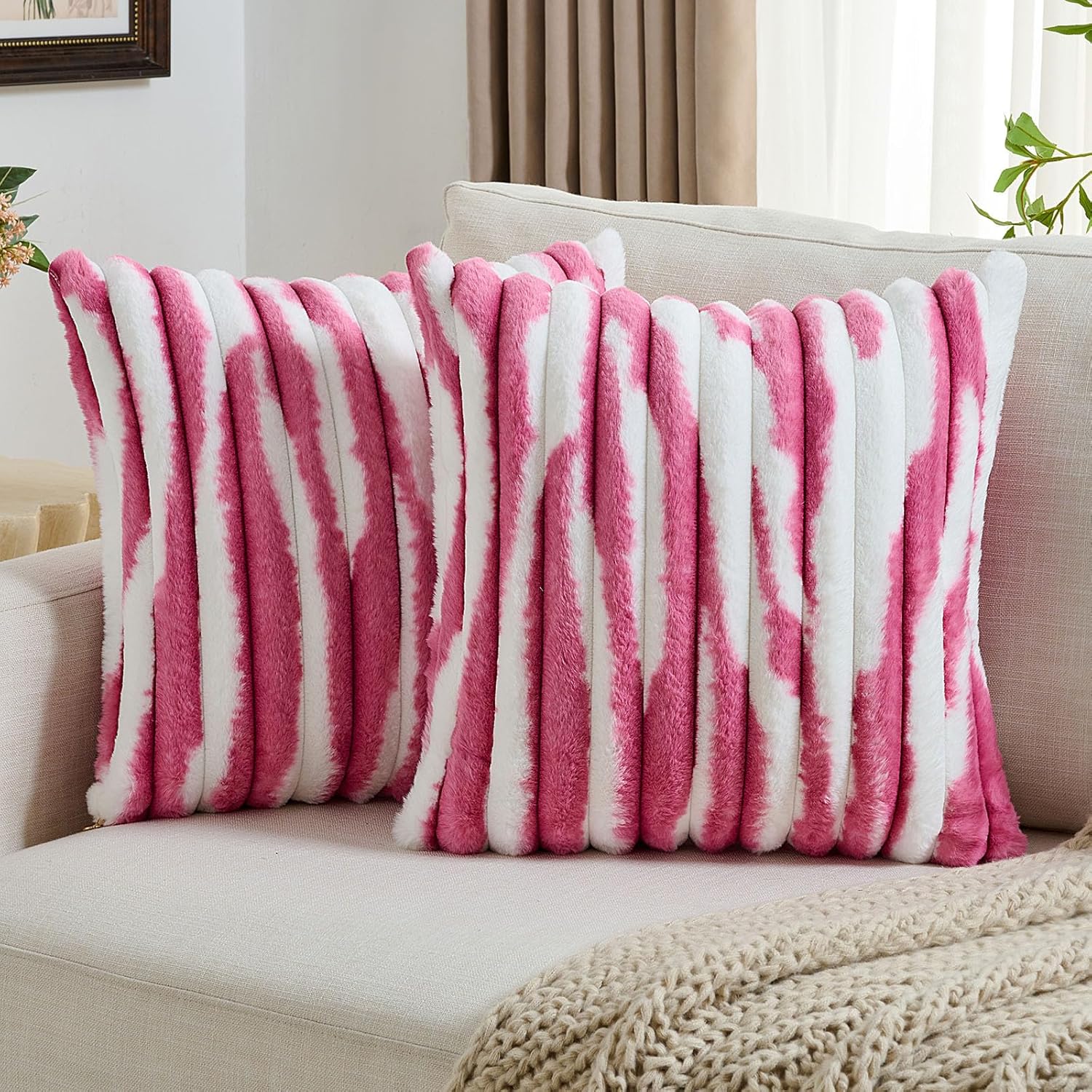 FUTEI Blush Decorative Throw Pillow Covers for Modern Decor