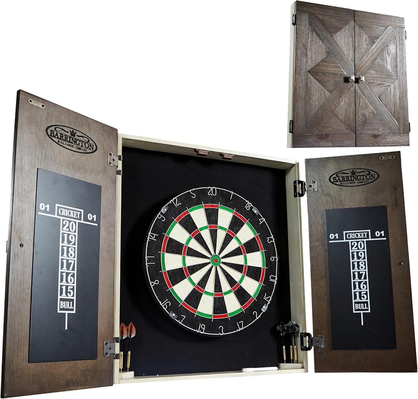 Barrington Dartboard Pre-Assembled Wood Cabinet Collection