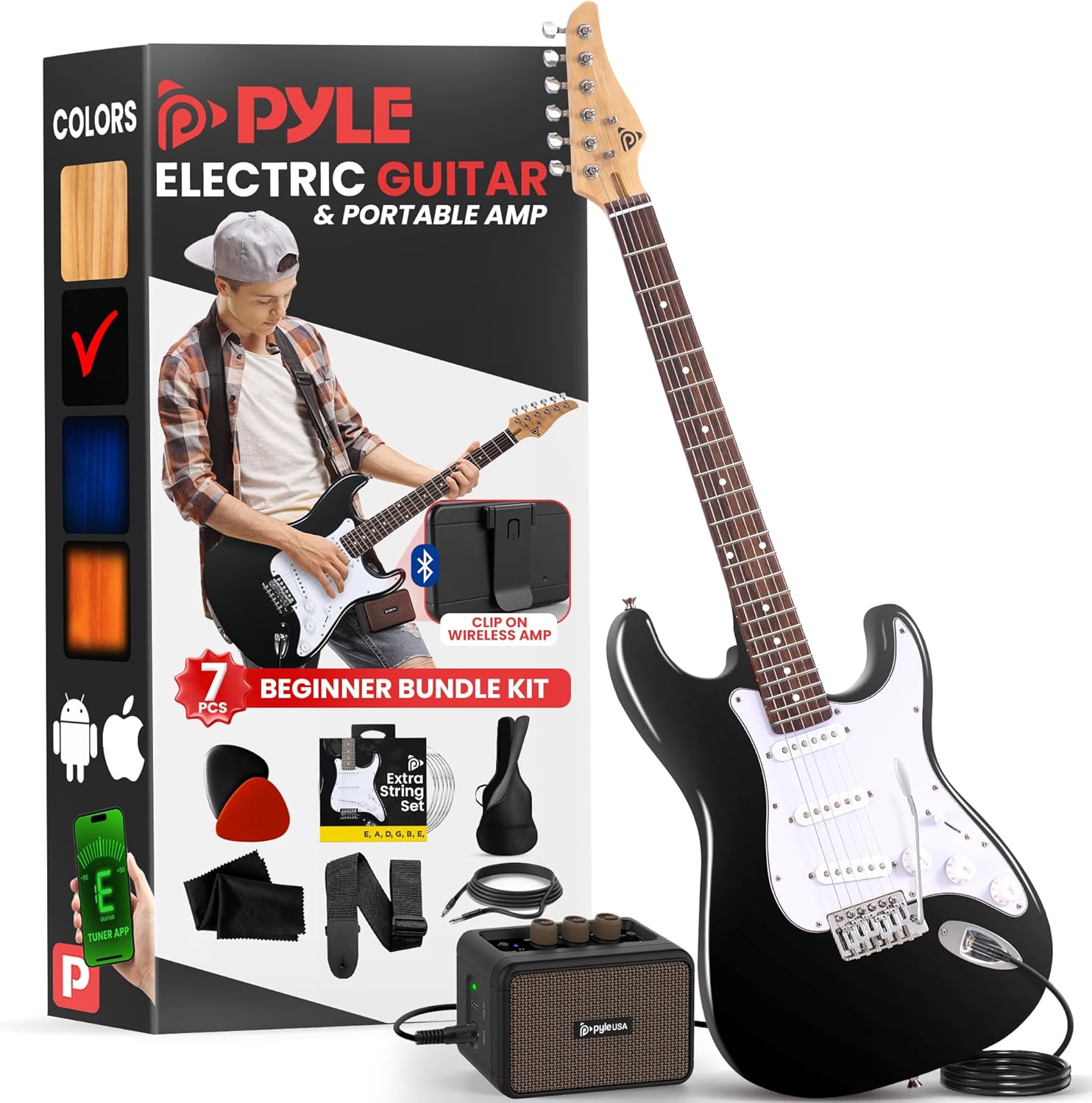 Pyle 6 Full Size Electric Guitar Kit for Beginners and Pros