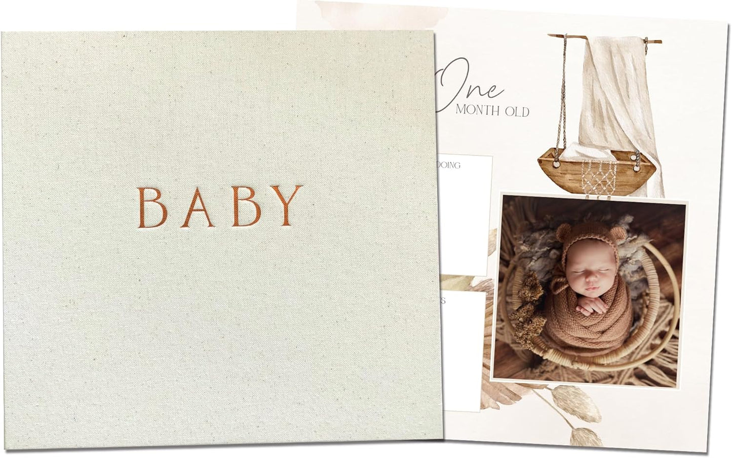 Peachly Unisex Baby Memory Book for Milestones and Keepsakes