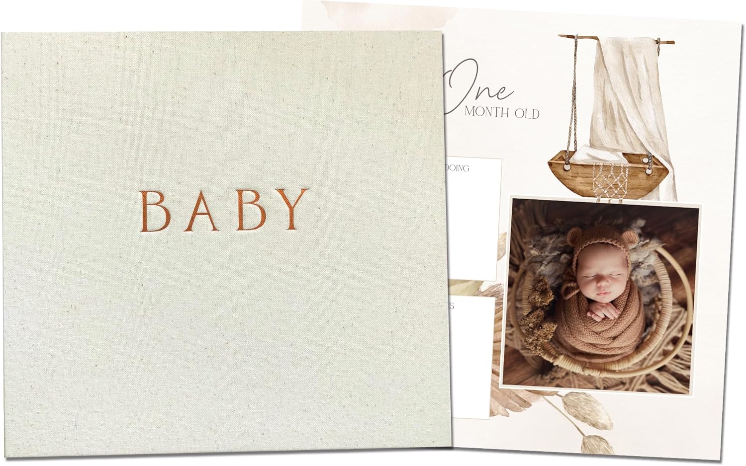 Peachly Unisex Baby Memory Book for Milestones and Keepsakes
