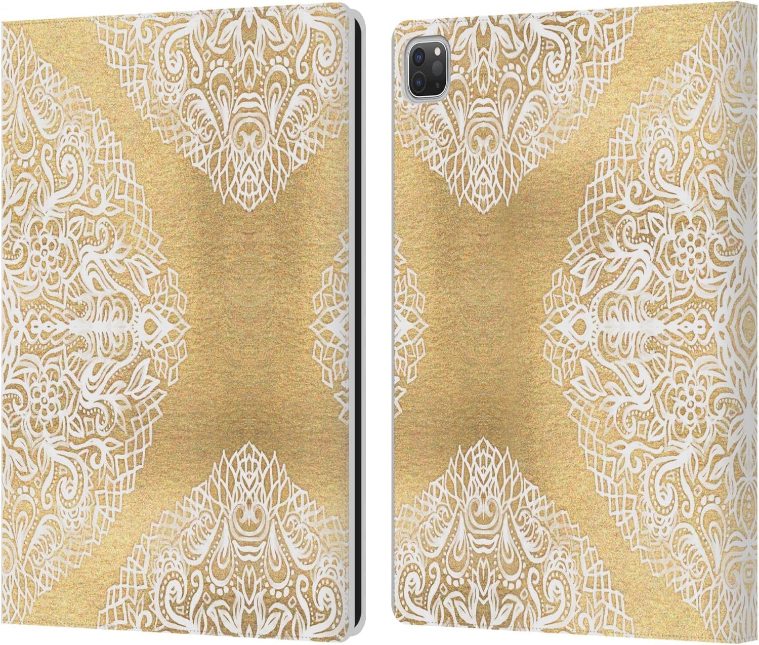 Micklyn Le Feuvre Floral Patterns Leather Wallet Case for iPad Pro