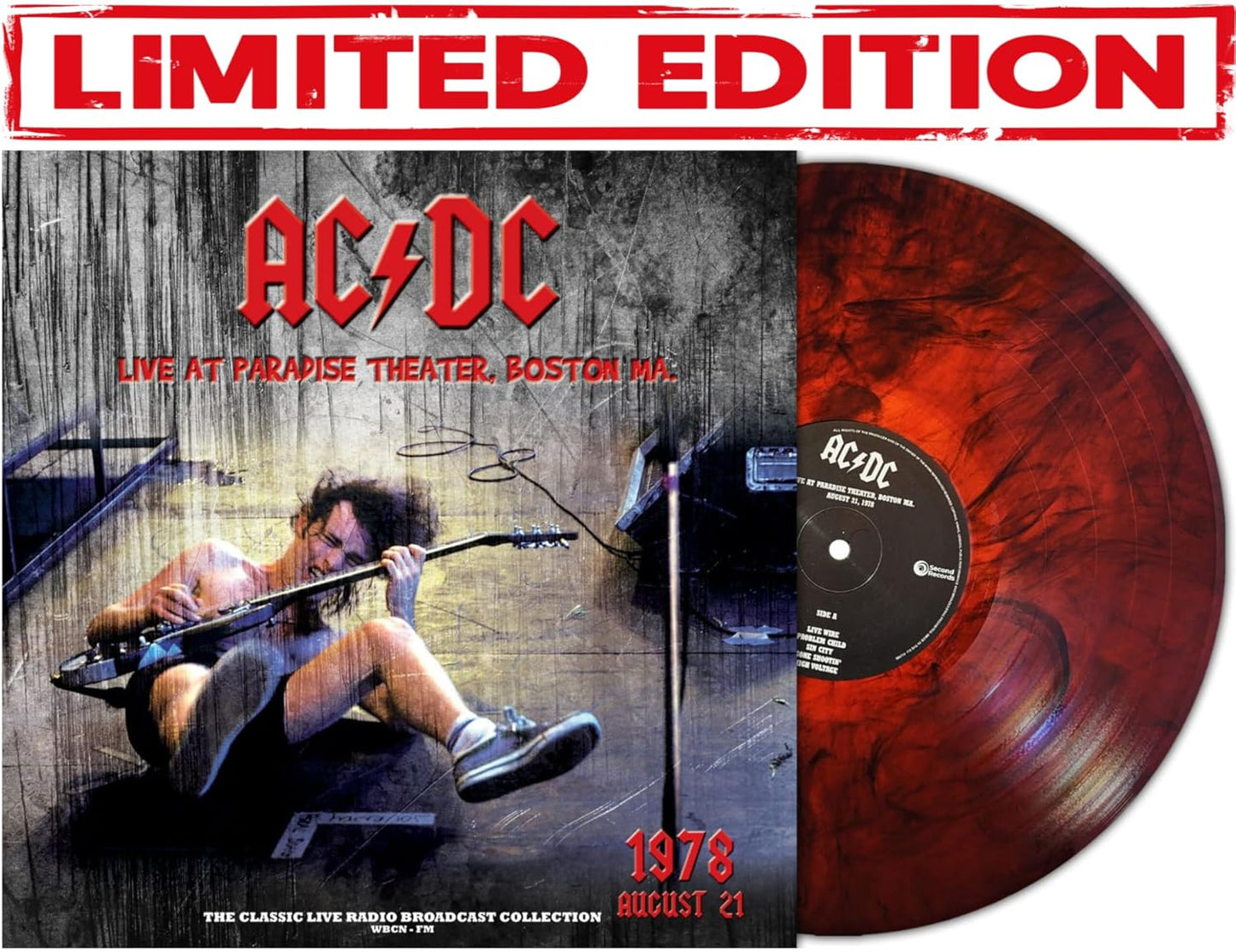 AC/DC Live at Paradise Theater Boston 1978 Red Marble Vinyl