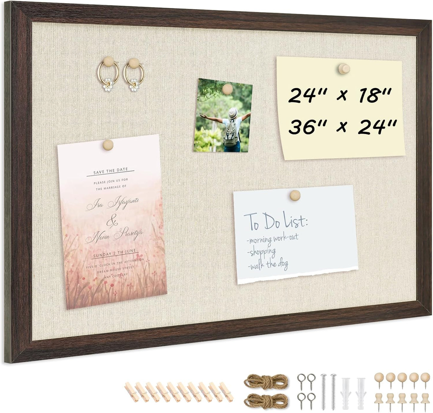 Durable Linen Bulletin Board for Home Office Decor and More