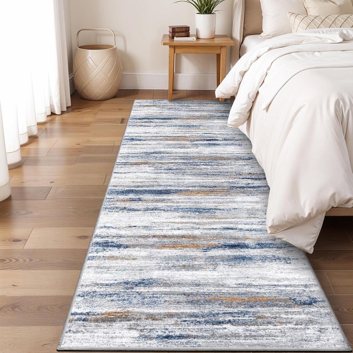 2x8 Washable Runner Rug for Family - Soft Low-Pile Carpet