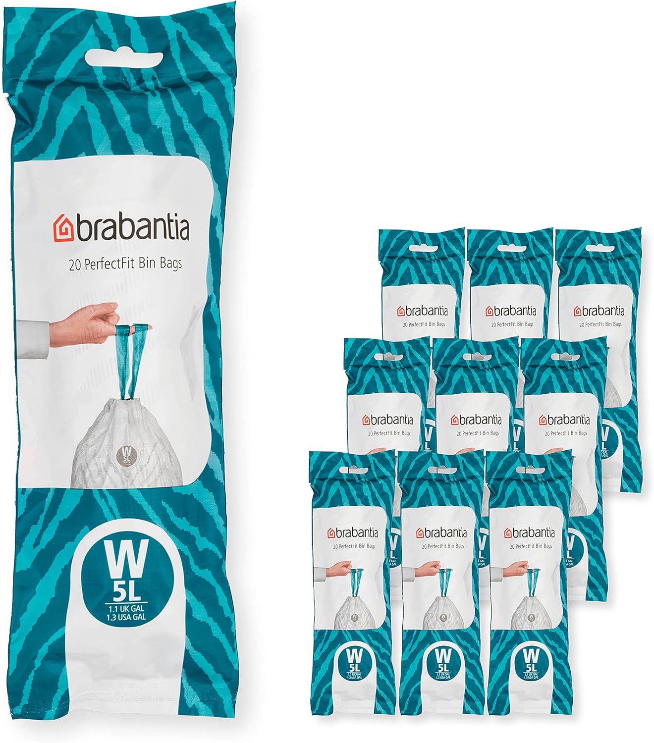Brabantia PerfectFit Trash Bags - 200 Thick Plastic Liners