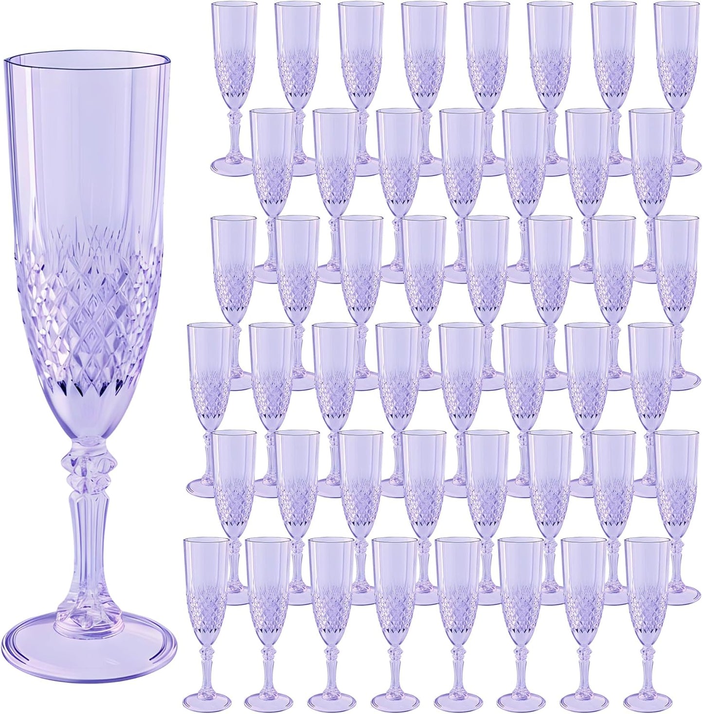 Plastic Champagne Flutes Set of 48 for Elegant Celebrations