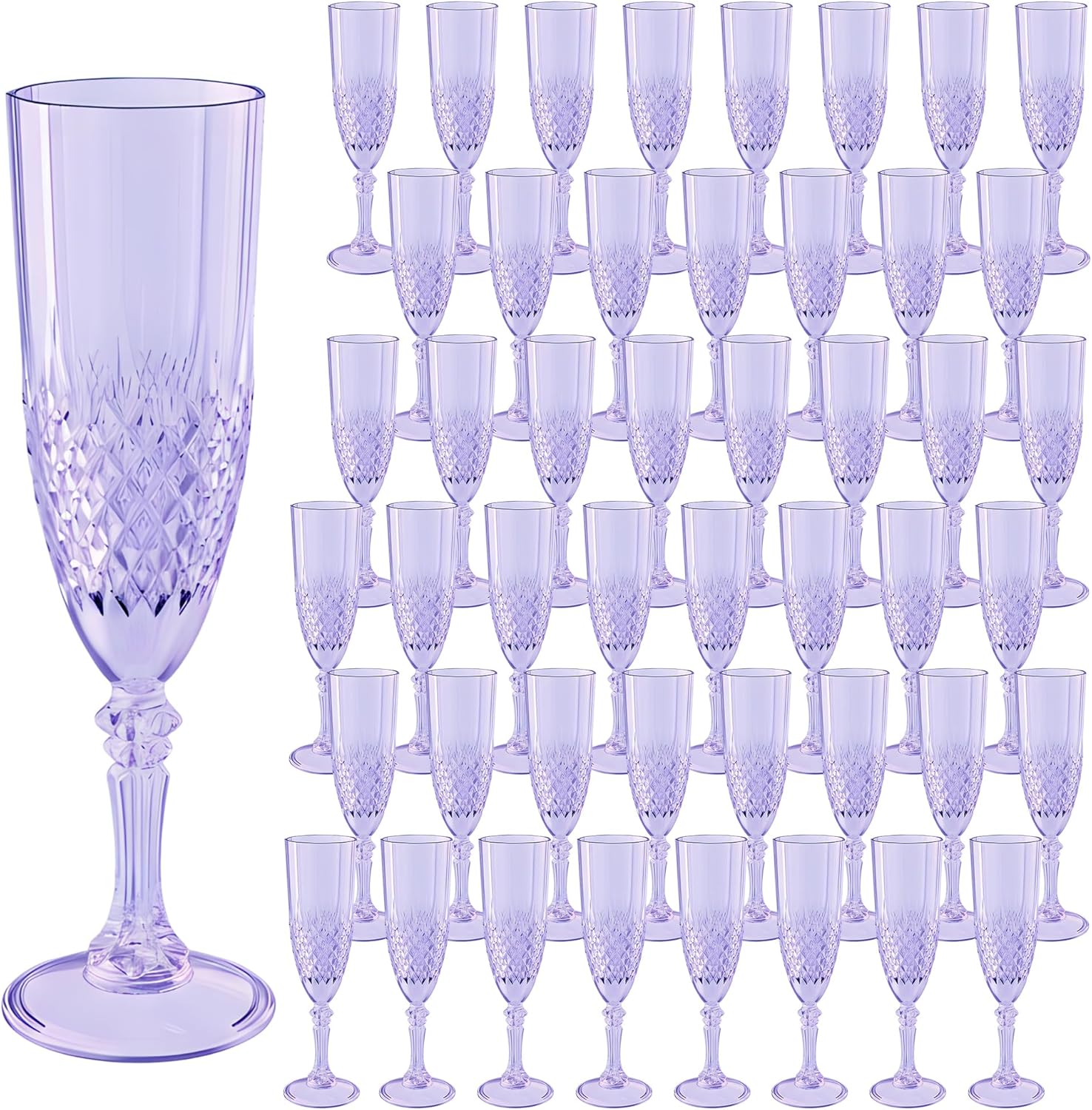 Plastic Champagne Flutes Set of 48 for Elegant Celebrations